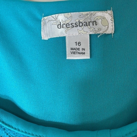 NWT. Dress Barn 16 Teal Lace Shift Dress. - Picture 4 of 12